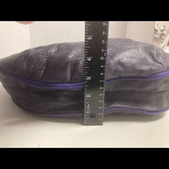 BORSE IN PELLE,Purple/BlueLeather Purse,OrangeSuedeInterior,15X3X8.5,Brand Stamp - Picture 8 of 16